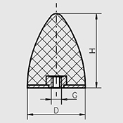 Parabolische trillingsdemper type KP-E schematisch